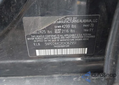 2012 Hyundai Sonata Limited z USA, uszkodzony, nr VIN 5NPEC4AC2CH362951